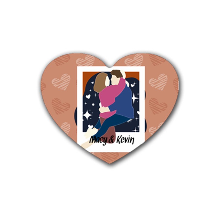 Couple Instant Photo Rubber Coaster (Heart)