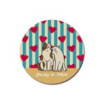 Couple Cat Rubber Coaster (Round) Front