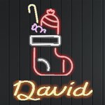 Personalized Xmas Sock Name Neon Signs and Lights Front