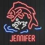 Personalized Fish Jump Name Neon Signs and Lights Front