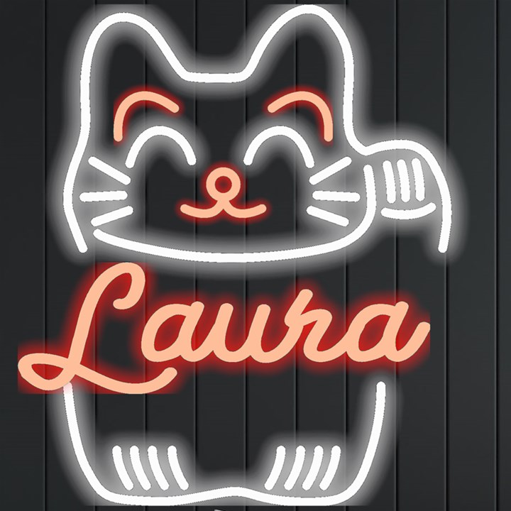 Personalized Lucky Cat Name Neon Signs and Lights