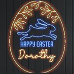 Personalized Easter Egg Rabbit Name Neon Signs and Lights Front