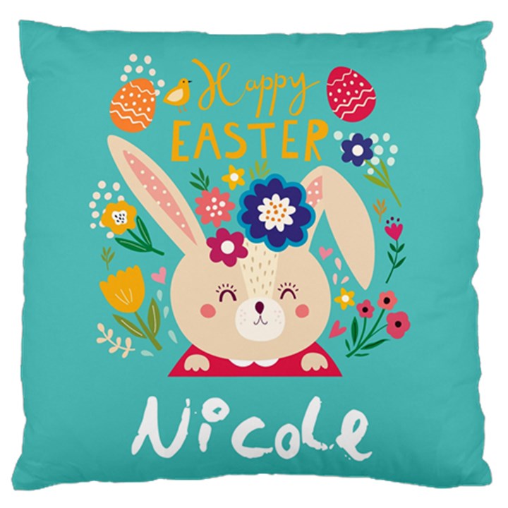 Personalized Easter Rabbit Name Large Cushion Case (One Side)
