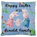 Personalized Easter Rabbit Bunny Family Name Large Cushion Case (One Side) Front