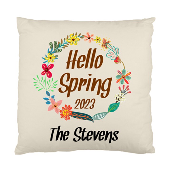 Personalized Hello Spring Family Name Standard Cushion Case (One Side)
