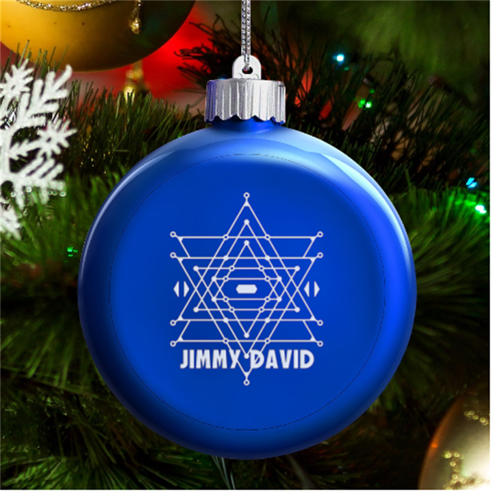 Star LED Glass Round Ornament