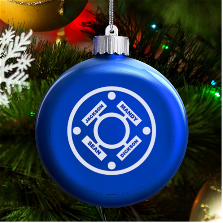 Circle Design LED Glass Round Ornament