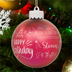 Personalized Happy Birthday Name LED Glass Sphere Ornament Back