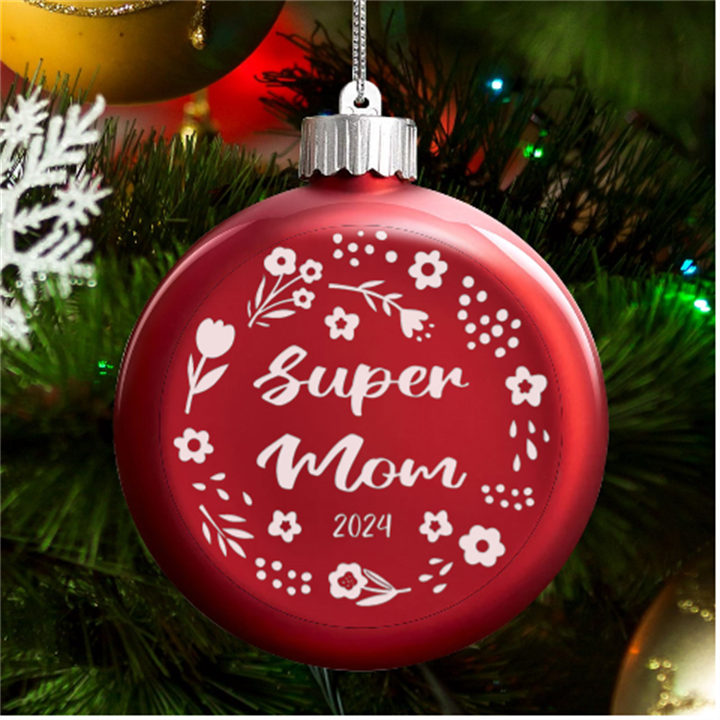 Personalized Mothers Day Name LED Glass Round Ornament