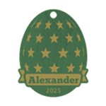 Personalized Name Easter Egg Pattern 4 Wood Ornament Front
