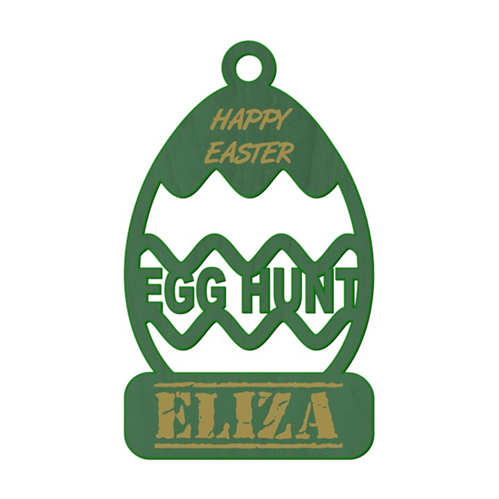 Personalized Name Easter Egg Basket Shape Wood Ornament