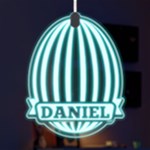 Personalized Name Easter Pattern 8 LED Acrylic Ornament Front