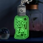 Personalized Name Gacha Machine LED Key Chain Front
