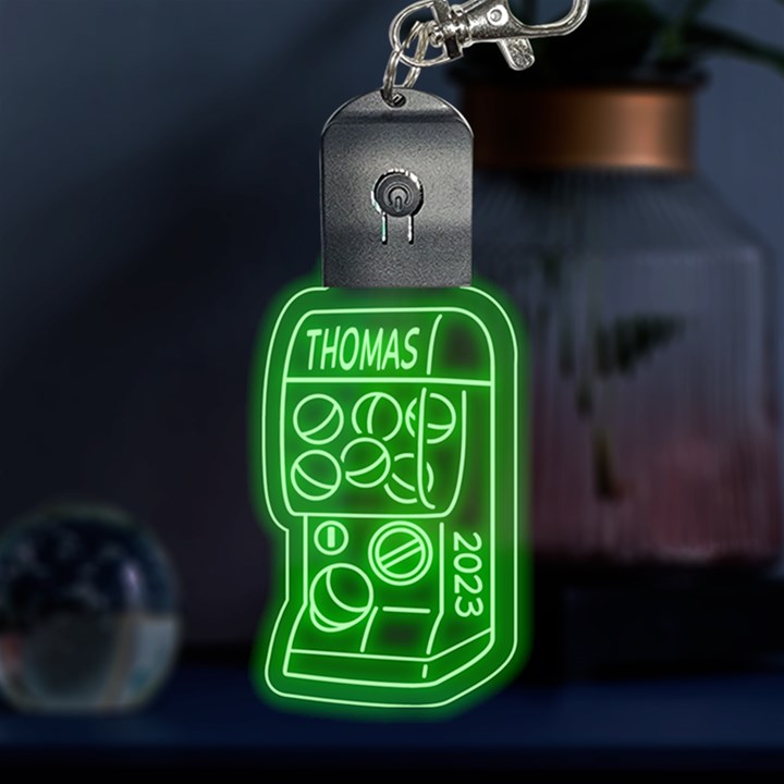 Personalized Name Gacha Machine LED Key Chain