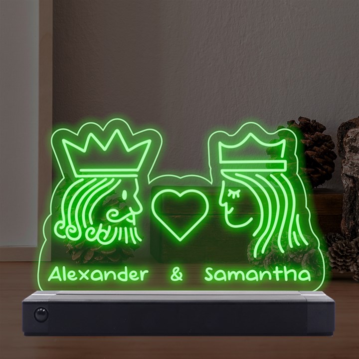 Personalized Name King and Queen LED Acrylic Message Display