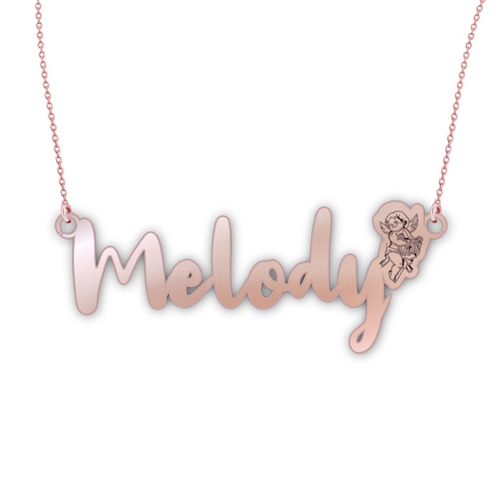 Personalized Name Mini Angel 925 Sterling Silver Name Pendant Necklace