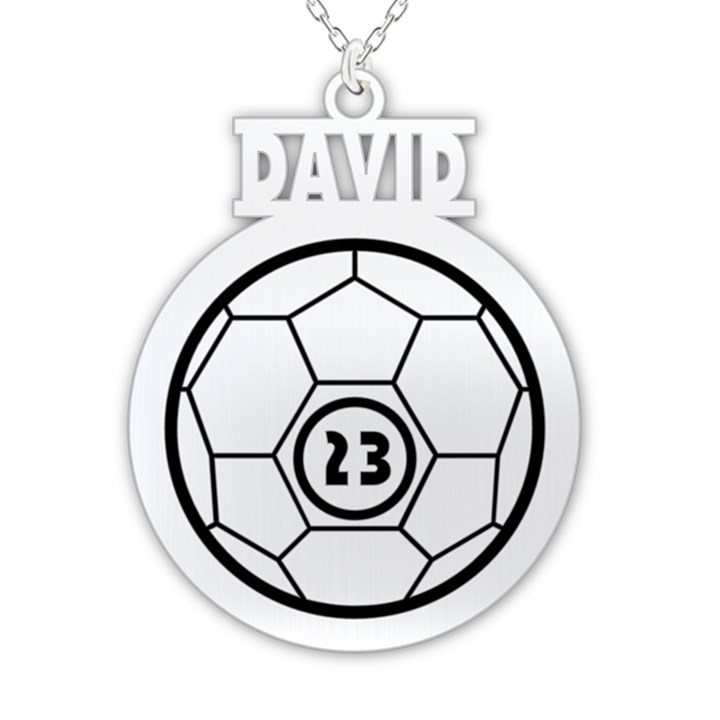 Personalized Name Sport Sign with Number 925 Sterling Silver Pendant Necklace