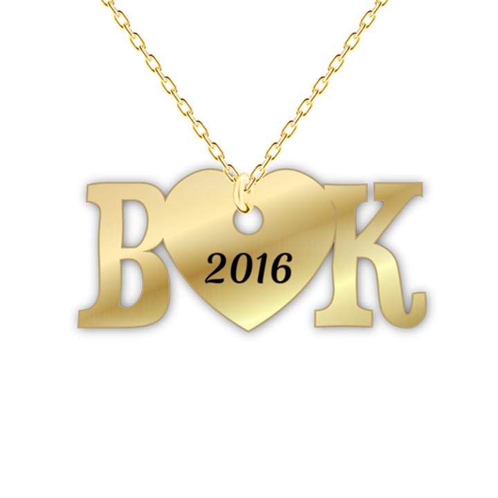 Personalized Name Two Big Letter 925 Sterling Silver Pendant Necklace