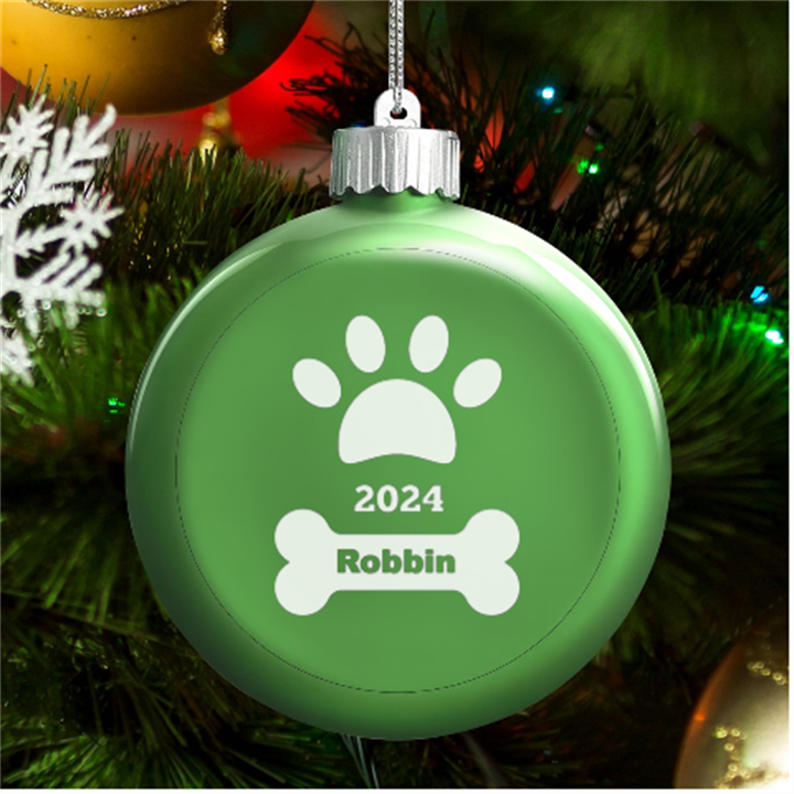 Personalized Name Pet LED Glass Round Ornament