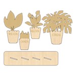Personalized 3D Name Plants Family Wood Ornament Front