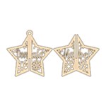 Personalized 3D Star Snowflake Couple Name Wood Ornament Front