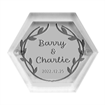 Personalized Wedding Hexagon Wood Jewelry Box Front