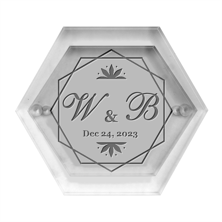 Personalized Wedding Hexagon Name Hexagon Wood Jewelry Box