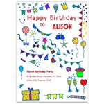 Birthday Invitation Card 5  x 7  Front