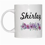 Personalized Flower Name White Mug Left