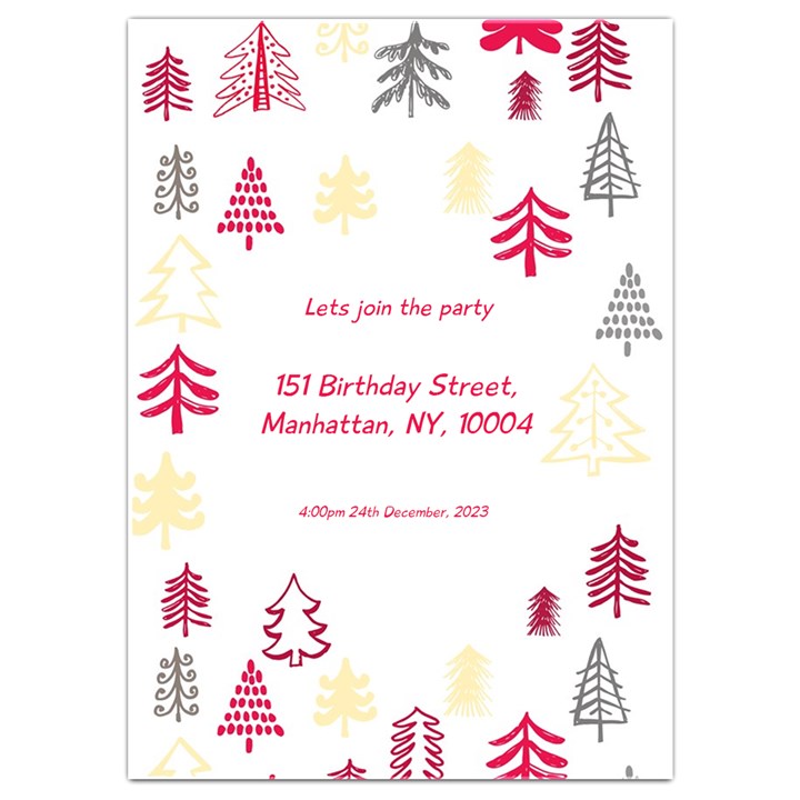 Xmas Invitation Card 5  x 7 