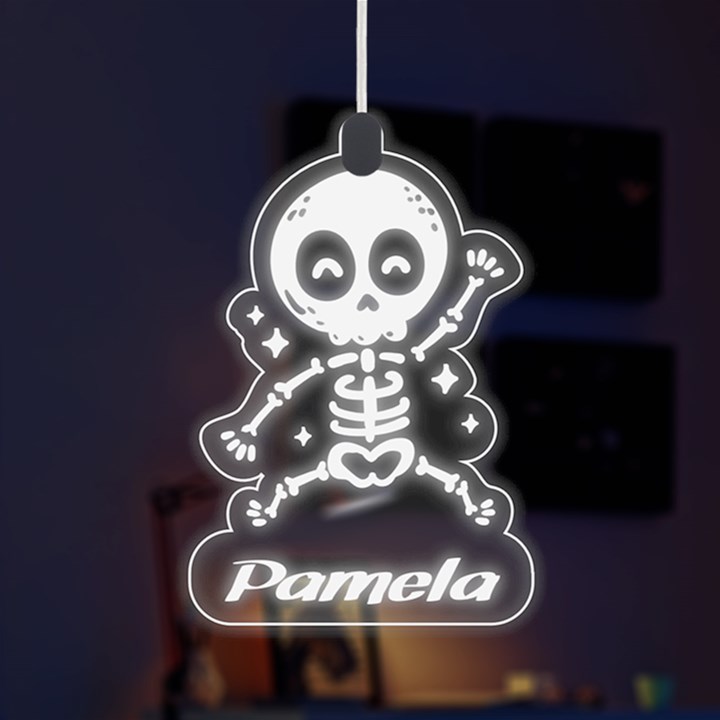 Personalized Halloween Bones Name LED Acrylic Ornament