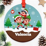 Personalized Christmas Elf Ornament (Round) Front