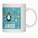 Personalized Xmas Penguin Name White Mug Right
