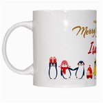 Personalized Merry Christmas Penguin Family Name White Mug Left