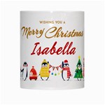 Personalized Merry Christmas Penguin Family Name White Mug Center