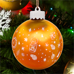 Personalized Merry Christmas Name LED Glass Sphere Ornament Back