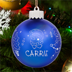 Personalized Merry Christmas Snowman Name LED Glass Sphere Ornament Front