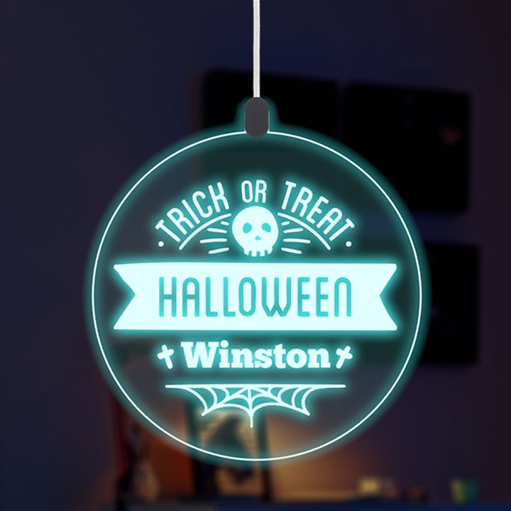 Halloween Skull Trick Or Treat LED Acrylic Ornament