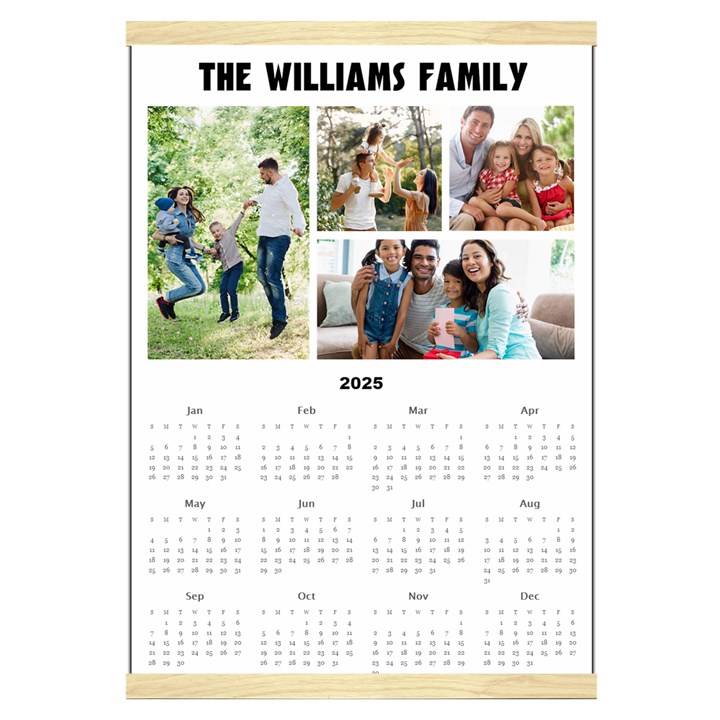 Personalized Family Calendar Canvas Yearly Calendar 16  x 22 