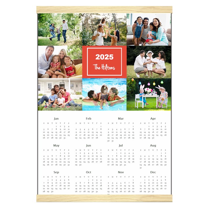 Personalized Family Calendar Canvas Yearly Calendar 16  x 22 