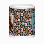 Couple Photo Floral Name Mug Morph Mug Center