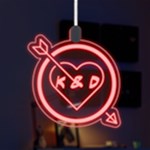 Happy Valentine LED Acrylic Ornament Front