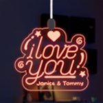 Happy Valentine LED Acrylic Ornament Front