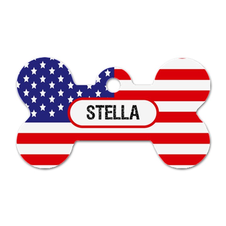 Nations Graphic Pattern Dog Tag Bone (One Side)