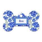 Flower Graphic Pattern Dog Tag Bone (One Side) Front