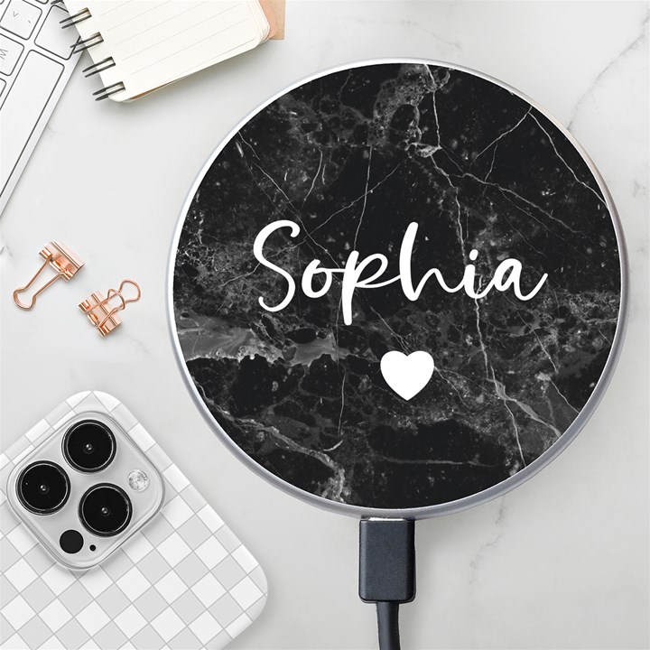 Personalized Initial Name Wireless Fast Charger Wireless Fast Charger(White)