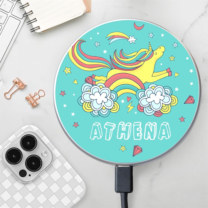 Personalized Unicorn Name Wireless Fast Charger Wireless Fast Charger(White)
