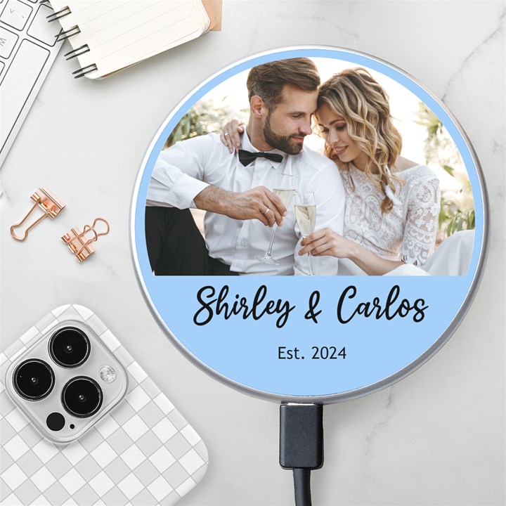 Couple Family Photo Name Wireless Fast Charger Wireless Fast Charger(White)