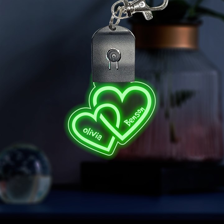 Double Heart LED Key Chain