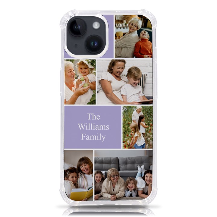 Personalized Photo Family Name Phone Case iPhone 14 TPU UV Print Case
